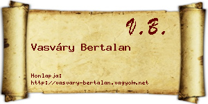 Vasváry Bertalan névjegykártya