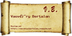 Vasváry Bertalan névjegykártya