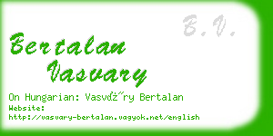 bertalan vasvary business card